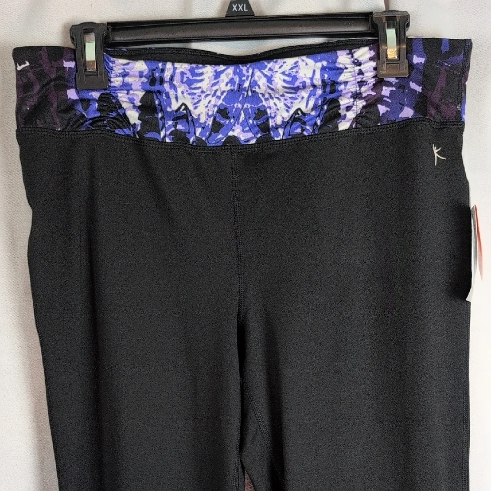Danskin Purple and Black Leggings with Flared Design - Picture 4 of 8